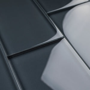 TCSAG-06 3x6 Dark Grey glass subway tile -Kitchen and Bath Backsplash Wall Tile