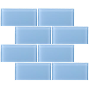 TCSAG-07 3x6 Baby blue glass subway tile -Kitchen and Bath Backsplash Wall Tile