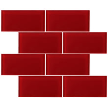 TCSAG-08 3x6 Red glass subway tile -Kitchen and Bath Backsplash Wall Tile