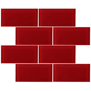 TCSAG-08 3x6 Red glass subway tile -Kitchen and Bath Backsplash Wall Tile