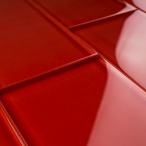 TCSAG-08 3x6 Red glass subway tile -Kitchen and Bath Backsplash Wall Tile