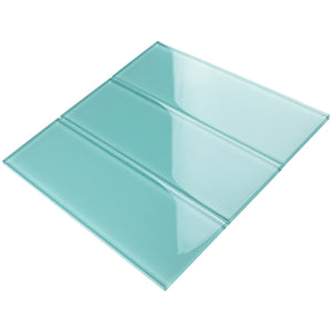 TCSBG-10 4x12 Tiffany Blue Glass Subway Tile