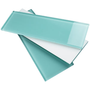 TCSBG-10 4x12 Tiffany Blue Glass Subway Tile