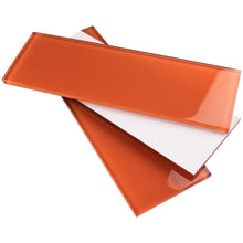 TCSBG-11 Fire Orange 4x12 Glass Subway Tile