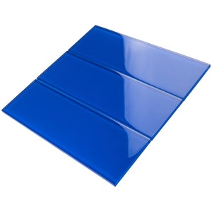 TCSBG-12 Electric Blue 4x12 Glass Subway Tile