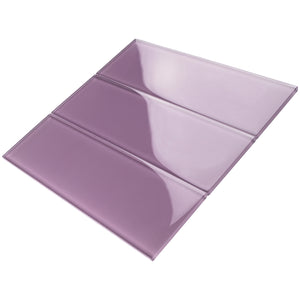 TCSBG-13 4x12 Purple Glass Subway Tile