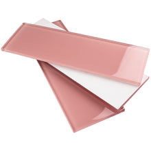 TCSBG-14 4x12 Pink Glass Subway Tile