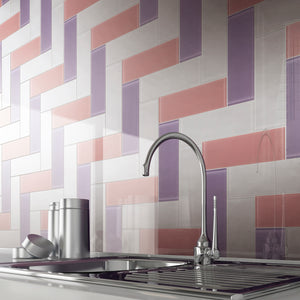 TCSBG-14 4x12 Pink Glass Subway Tile