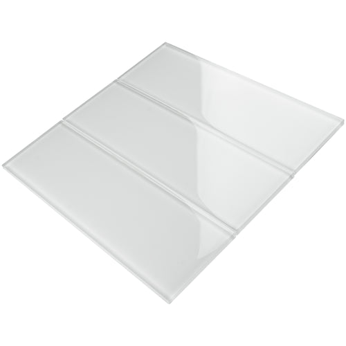 TCSBG-03 4x12 White Glass Subway Tile