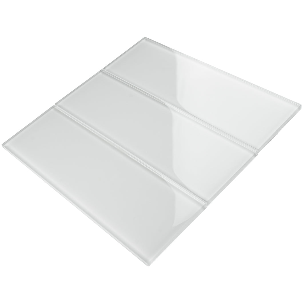 TCSBG-03 4x12 White Glass Subway Tile