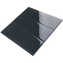 TCSBG-06 4x12 Charcoal Grey Glass Subway Tile