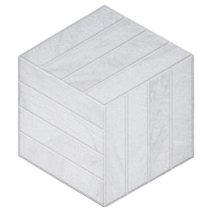 DE-WHH8 Devon White 8" x 9" Hexagon Porcelain Patterned Wall & Floor Tile