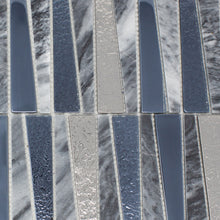 TDLG-03 Irregular Triangle Grey Stone and Metallic Glass Mosaic Tile Backsplash