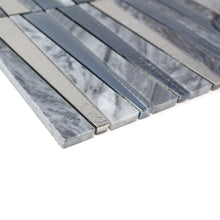 TDLG-03 Irregular Triangle Grey Stone and Metallic Glass Mosaic Tile Backsplash