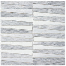 TDLG-03 Irregular Triangle Grey Stone and Metallic Glass Mosaic Tile Backsplash