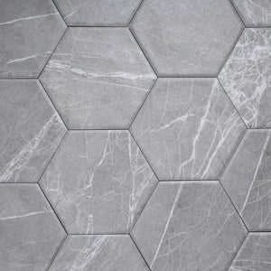DO-GRH8 Dorset Gray 8" x 9" Hexagon Porcelain Patterned Wall & Floor Tile