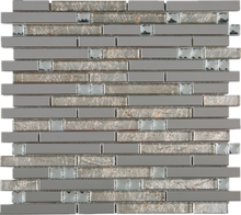 TDSSG-01 Metal Foil Glass with Stainless Steel Mosaic Tile Sheet