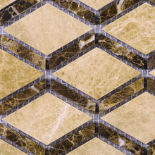 TEMPG-02 Double Dimaond Shape Stone Mosaic Tile in Brown/Beige