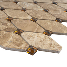 TEMPG-04 Long Dimaond Shape Stone Marble Mosaic Tile in Brown