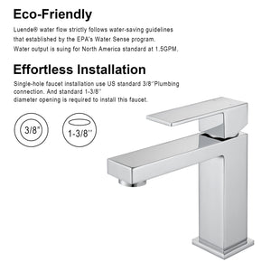 F6001-01 Luende Modern Single-Handle Bathroom Faucet (chrome)