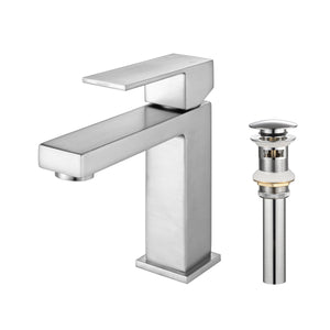 F6001-02 Luende Modern Single-Handle Bathroom Faucet (brushed nickel)