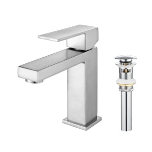 F6001-02 Luende Modern Single-Handle Bathroom Faucet (brushed nickel)