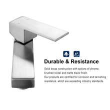 F6001-02 Luende Modern Single-Handle Bathroom Faucet (brushed nickel)