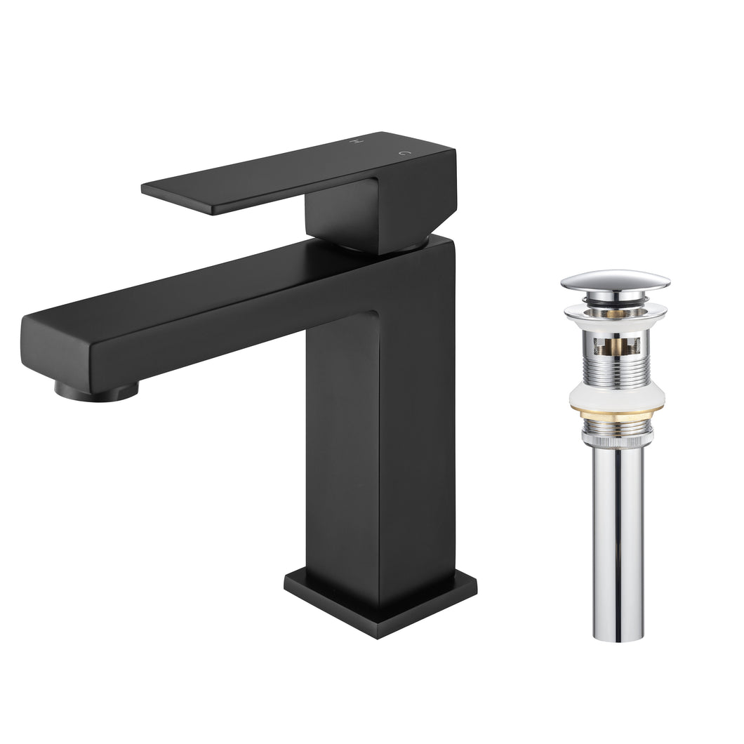 F6001-03 Luende Modern Single-Handle Bathroom Faucet (mat black)