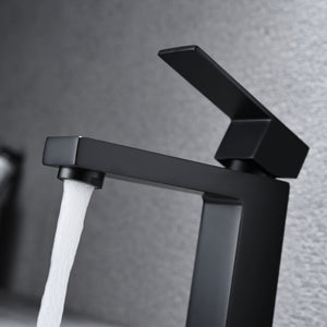 F6001-03 Luende Modern Single-Handle Bathroom Faucet (mat black)