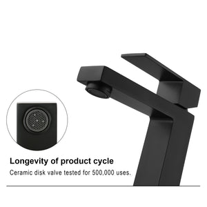 F6001-03 Luende Modern Single-Handle Bathroom Faucet (mat black)