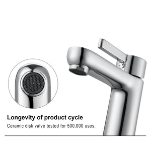 F6002-01 Luende Modern Single-Hole Bathroom Faucet (chrome)