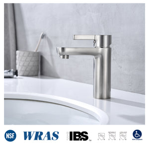 F6002-02 Luende Modern Single-Hole Bathroom Faucet (Brushed Nickel)