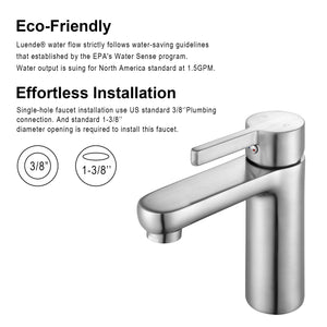 F6002-02 Luende Modern Single-Hole Bathroom Faucet (Brushed Nickel)