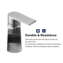 F6003-04 Luende Waterfall Modern Single-Handle Bathroom Faucet (Stain Nickel)