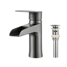 F6003-05 Luende Waterfall Modern Single-Handle Bathroom Faucet (Gun Black)