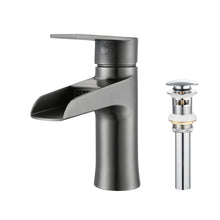 F6003-05 Luende Waterfall Modern Single-Handle Bathroom Faucet (Gun Black)