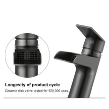 F6003-05 Luende Waterfall Modern Single-Handle Bathroom Faucet (Gun Black)