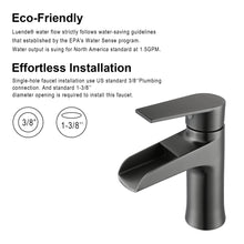 F6003-05 Luende Waterfall Modern Single-Handle Bathroom Faucet (Gun Black)