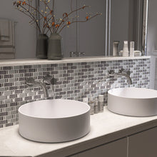 TFERG-04 1x2 Galaxy Grey and Silver Brick Glass Mosaic Tile