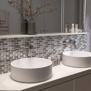TFERG-04 1x2 Galaxy Grey and Silver Brick Glass Mosaic Tile