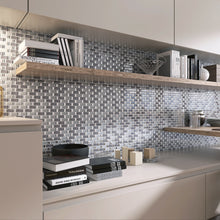 TFERG-04 1x2 Galaxy Grey and Silver Brick Glass Mosaic Tile