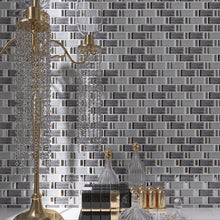 TFERG-04 1x2 Galaxy Grey and Silver Brick Glass Mosaic Tile