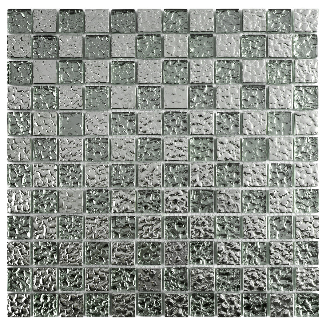 TGEMG-03 1x1 Square Silver Glass Mosaic Tile Sheet