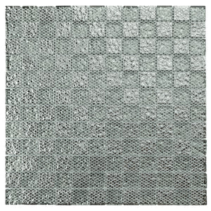 TGEMG-03 1x1 Square Silver Glass Mosaic Tile Sheet