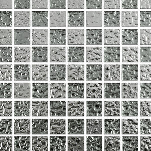 TGEMG-03 1x1 Square Silver Glass Mosaic Tile Sheet