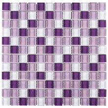 TGEMG-05 1x1 Square Purple Glass Mosaic Tile Sheet