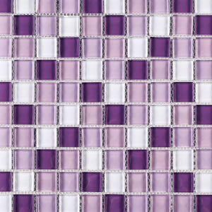 TGEMG-05 1x1 Square Purple Glass Mosaic Tile Sheet