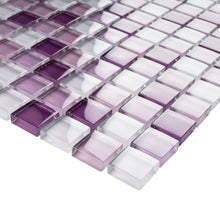 TGEMG-05 1x1 Square Purple Glass Mosaic Tile Sheet