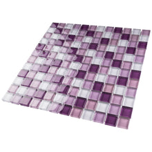 TGEMG-05 1x1 Square Purple Glass Mosaic Tile Sheet