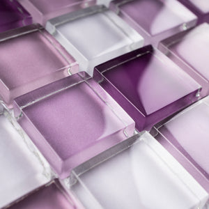 TGEMG-05 1x1 Square Purple Glass Mosaic Tile Sheet